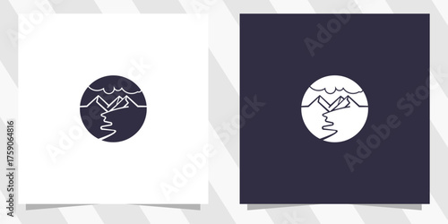 mountain logo design vector