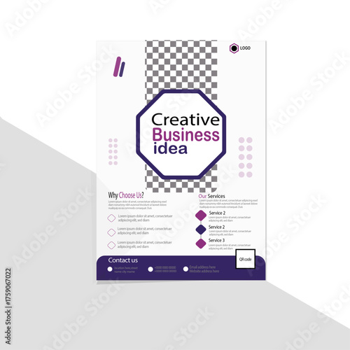 A4 Size Creative Business  Company Proffesional Flyer Vector Design Template