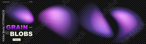 Set purple grain transparent gradient gradation background noise shape. This vibrant collection features radiant blur effects and holographic textures for dynamic digital backdrops.