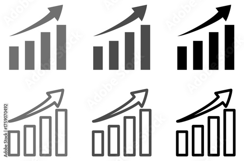 	業績アップ、好成績等　上向きアイコン