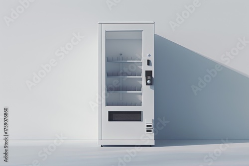 Vending Machine stands against the wall, shaded background, used for selling goods