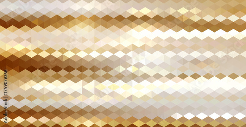 Shiny Abstract Geometric Mosaic Background With Golden Light Reflections