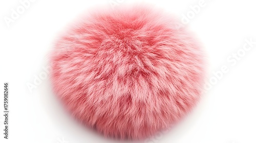 Pink Fluffy Fur Pompom Soft Texture Abstract Shape