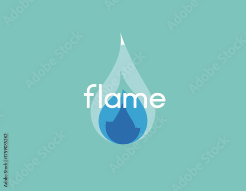 This captivating logo combines elements of flame and water within a fluid drop design, symbolizing balance, energy, and transformation in a vibrant color palette.