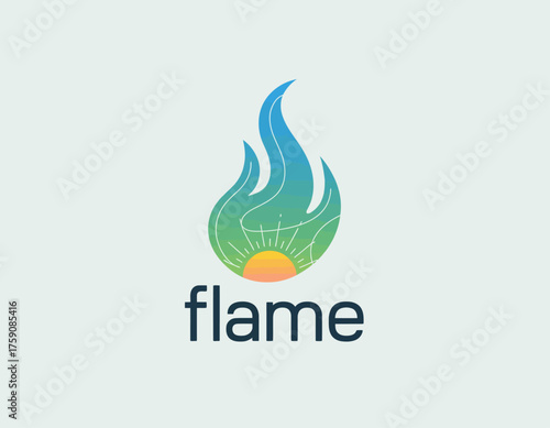 This vibrant image features a stylized flame with a sun, encapsulating themes of passion, awakening, and energy, delivered in a sleek and modern aesthetic ideal for motivational contexts.