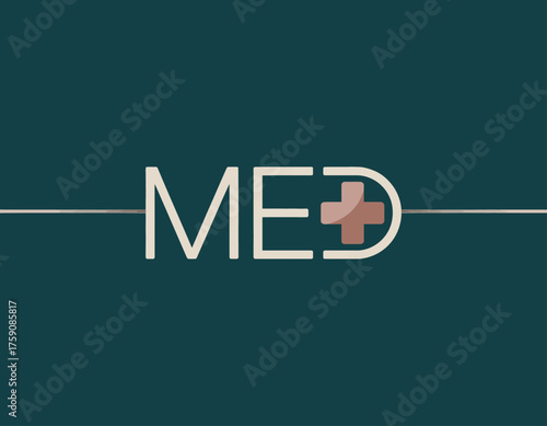 A sleek logo design for the medical field incorporating a plus sign, ideal for healthcare companies, hospitals, and medical professionals looking for a recognizable identity.