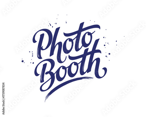 Photo Booth Calligraphy Lettering Decorative Text Isolated White Background