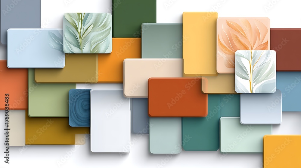 Fototapeta premium Abstract Fantasy Background in Minimal Style with Soft Colors and Organic Shapes