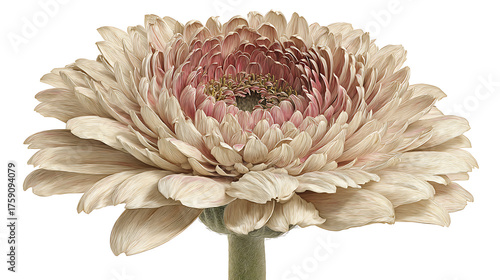 A flower with a pink center and white petals