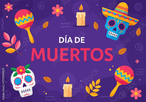 Dia de muertos background design