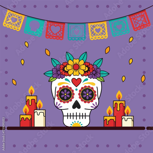 Background design dia de muertos vector illustration
