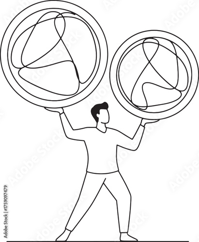 Minimalist Vector of Man Managing Two Complex Abstract Systems