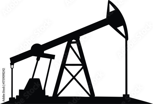 An Oil Pump Jack Extracting Petroleum Resources Silhouette Vector
