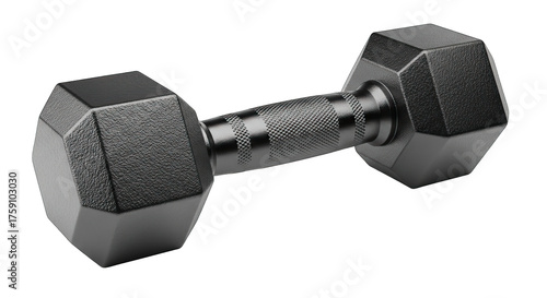 A black dumbbell isolated on transparent background