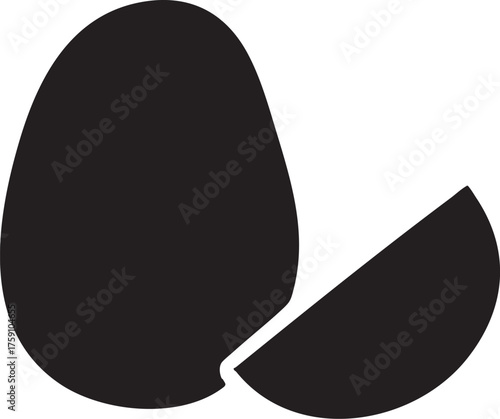 Potato — simple black vector silhouette, transparent background
