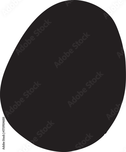Potato — simple black vector silhouette, transparent background
