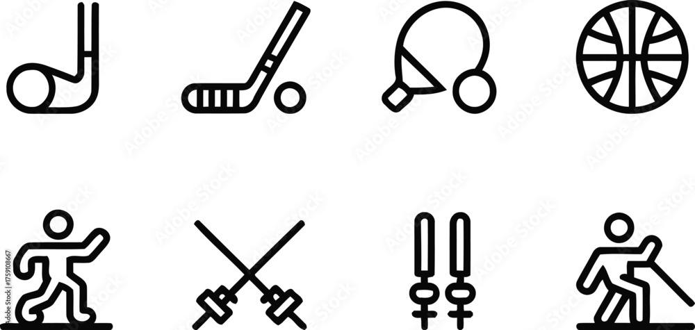 Fototapeta premium Sports Icons in Vector Format for Easy Editing and Customization