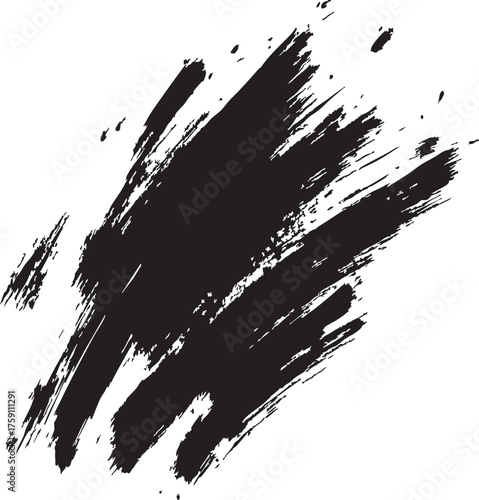 Bold Diagonal Grunge Ink Brush Stroke