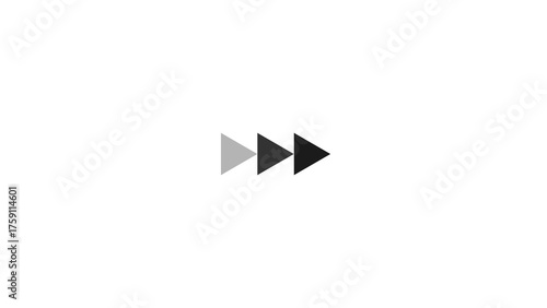 Three overlapping gray and black forward arrows indicating progress and motion on a white background Free Download Three overlapping gray and black forward arrows indicating progress and motion on a white background - GFXLoad
