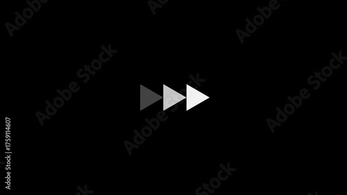 Three white and gray forward arrows in a row on a black background representing progress and speed Free Download Three white and gray forward arrows in a row on a black background representing progress and speed - GFXLoad