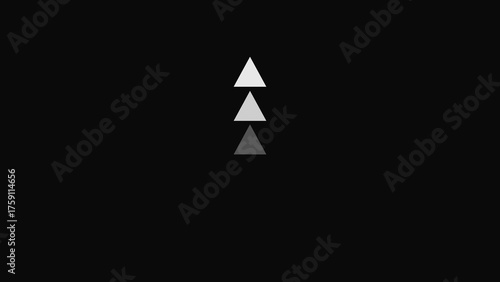 Three abstract gray and white triangles ascending vertically against a stark black background symbolizing progress and direction Free Download Three abstract gray and white triangles ascending vertically against a stark black background symbolizing progress and direction - GFXLoad