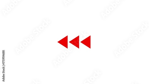 Free Download Three bright red rewind icons arranged horizontally on a clean white background representing fast backward movement - GFXLoad