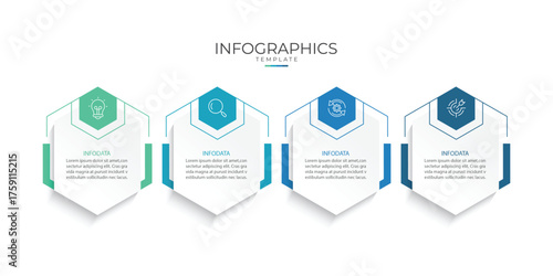 Business infographic template  4 Step timeline journey. Process diagram, Infograph elements vector illustration.