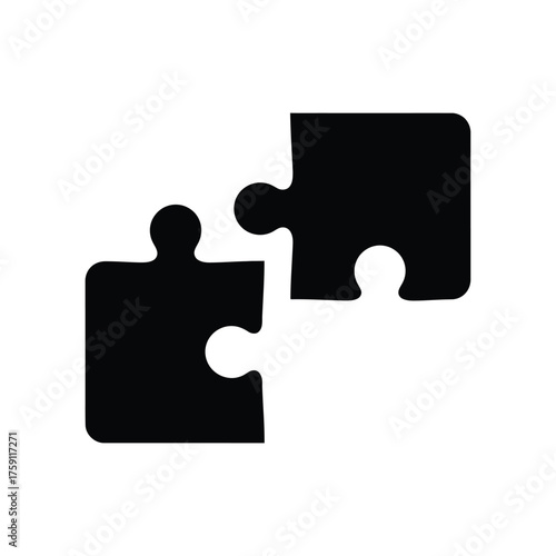 Disconnected puzzle pieces icon representing a problem or challenge a business metaphor for finding a solution and strategy for a missing component design