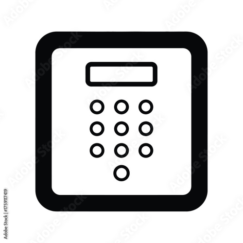 Calculator keypad icon representing mathematical calculation financial accounting or a security code entry for a safe or digital password access system
