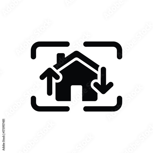 Home renovation icon with a house and refresh arrows a concept for property flipping remodeling a house or the cyclical real estate market