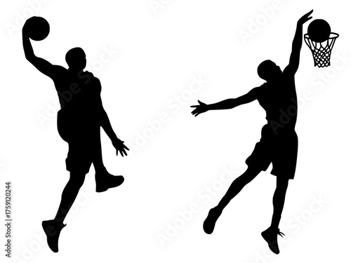 Powerful Basketball Dunk Silhouette Victory Slam