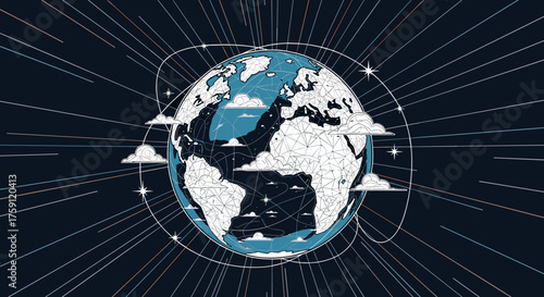Abstract representation of a connected global network in a digital universe.4