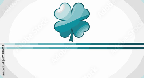 A shiny four leaf clover symbolizing good luck and fortune.