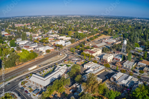 Aerial View of Elk Grove, California during Summer