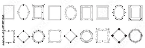 Set of Minimalist Vector Frames and Borders - Geometric and Decorative Shapes