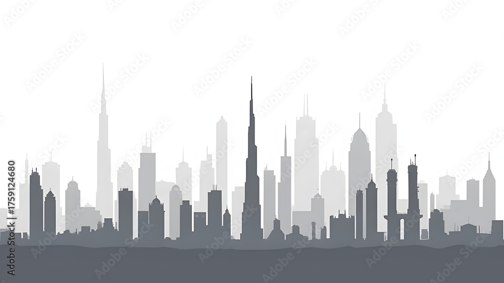 Naklejka premium IR header skyline silhouette