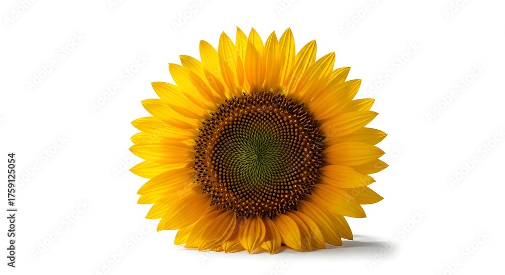 Fototapeta premium yellow sunflower on white isolated background