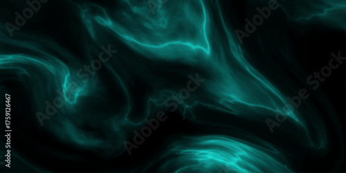 Ethereal Teal Nebula Swirls Abstract Background Texture with Dark Cosmic Energy and Glowing Wisps vector