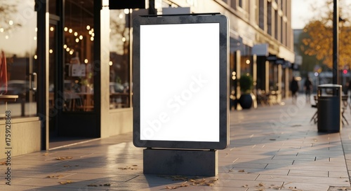 Blank billboard mockup on city street