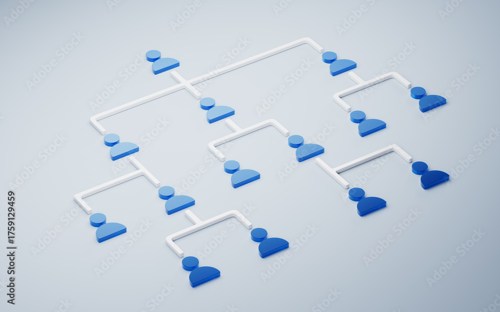 Naklejka premium Links of the partnership with relationship networking, 3d rendering.