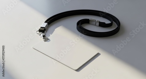 Blank id card with lanyard for mockup purposes