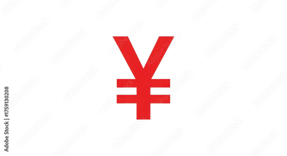 Obraz premium Vibrant Red Yenyuan Currency Symbol On Black Background