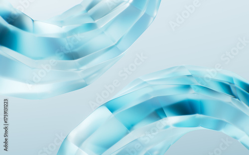 Fototapeta Naklejka Na Ścianę i Meble -  Flowing curve glass geometry background, 3d rendering.
