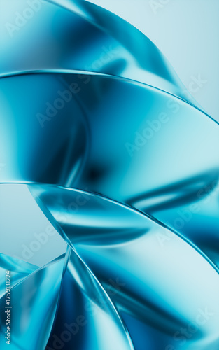 Fototapeta Naklejka Na Ścianę i Meble -  Flowing curve glass geometry background, 3d rendering.