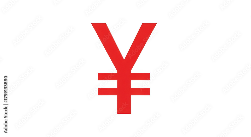 Obraz premium Red Yen Yuan Currency Symbol On Black Background