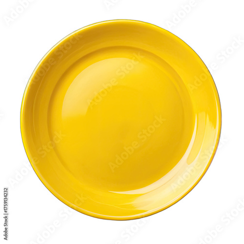 yellow plate isolated on white