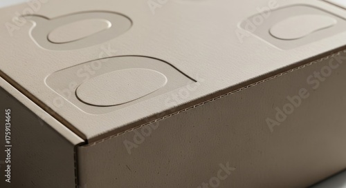 Cardboard shipping box with embossed design