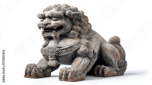 Wallpaper Mural Ming guardian lion statue isolated on white background Torontodigital.ca