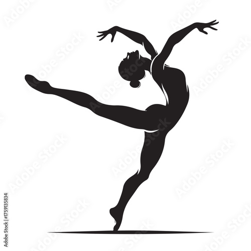 Female Gymnast Silhouette – Handstand Pose Illustration