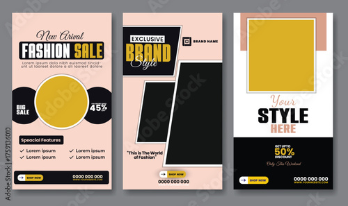 Summer fashion sale instagram template. Promotion sale banner for website, flyer and poster